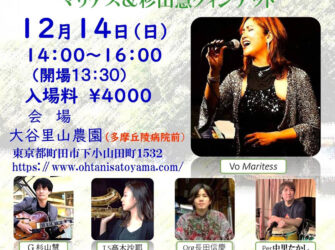 12月14日（日）「 里山クリスマス・コンサート マリテス&杉山慧クィンテット」開催！